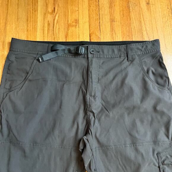 Prana Pants Mens 40 STRETCH ZION II Regular Fit Cargo Stretch Hiking Gray - Picture 2 of 12